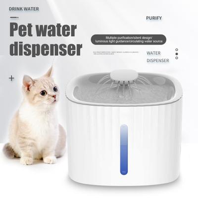3L Automatischer Haustier-Wasserbrunnen Leiser Hunde-Wasserspender mit LED-Licht und Wasserstandsfenster Haustier-Trinknapf für Hunde und Katzen