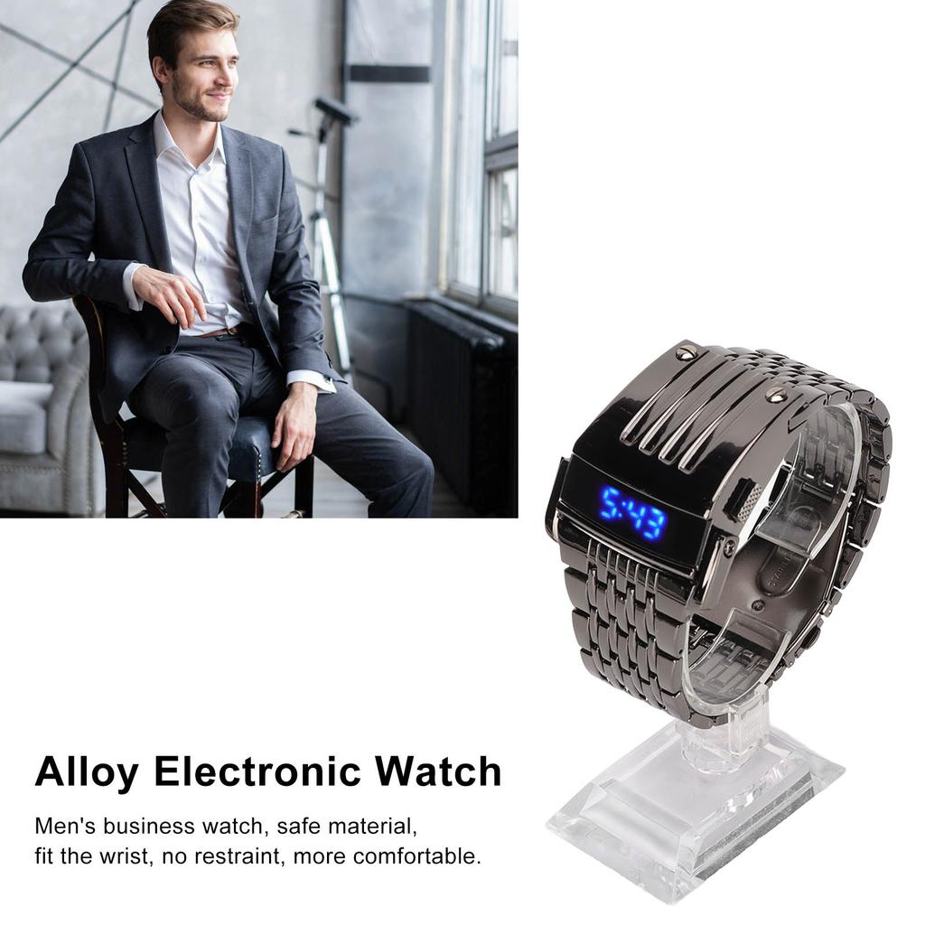 Alloy Watch LED Digital Display Quick Release Fashionable Men Watch for Daily Business