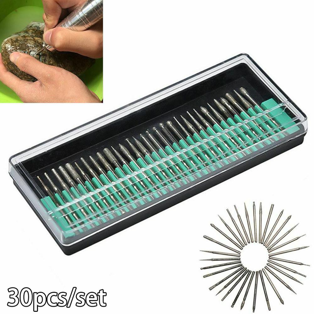 30pcs Emery Burs Set 2 35mm Shank For Electric Grinder And Power Tool Use
