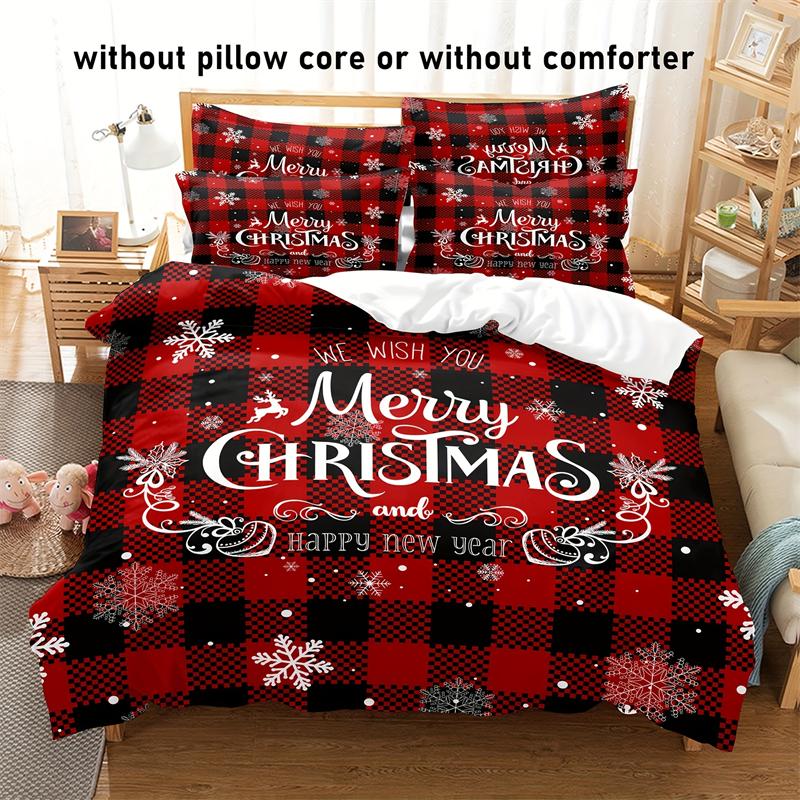 

3-Piece Christmas Snowflake Pattern Duvet Cover Set - Soft, Breathable Winter Theme - Perfect For Bedroom And Guest Room Decor EU 135x200cm 2PCS