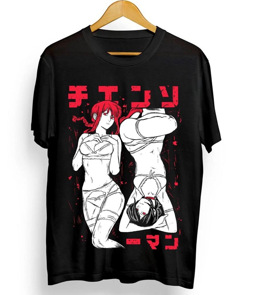Chainsaw Man  Waifu Denji Power Horror Anime Pochita Black Shirt Unisex T-Shirt XXXXL