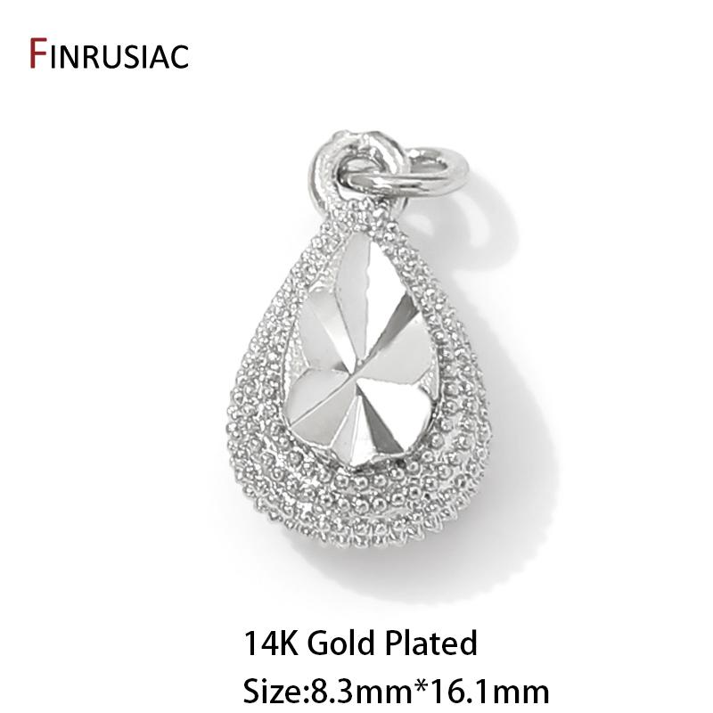 

14K Gold Plated Brass Droplet Charms For Jewelry Making,Metal Teardrop Pendants For DIY Necklace Making Accessories 1 piece