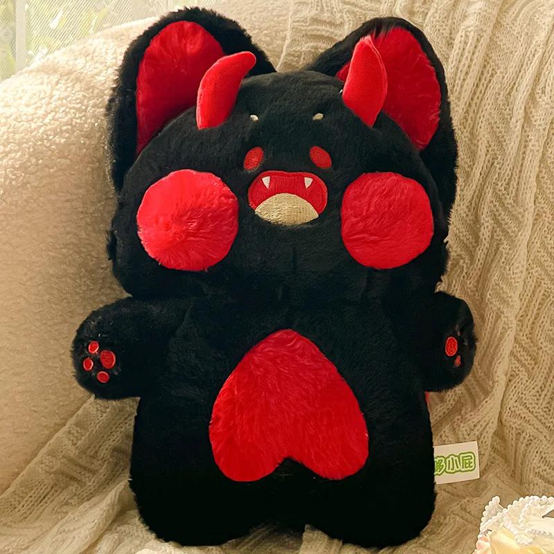 Evil Dark Cat Plush Pillow Stuffed Black Red Grey Purple Cartoon Kitten Standing Doll Halloween's Day Party Deco Gift