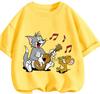 Everyday Wear Tom And Jerry Crew Neck Tee Summer Breathable Casual Short Sleeve Tops For Children