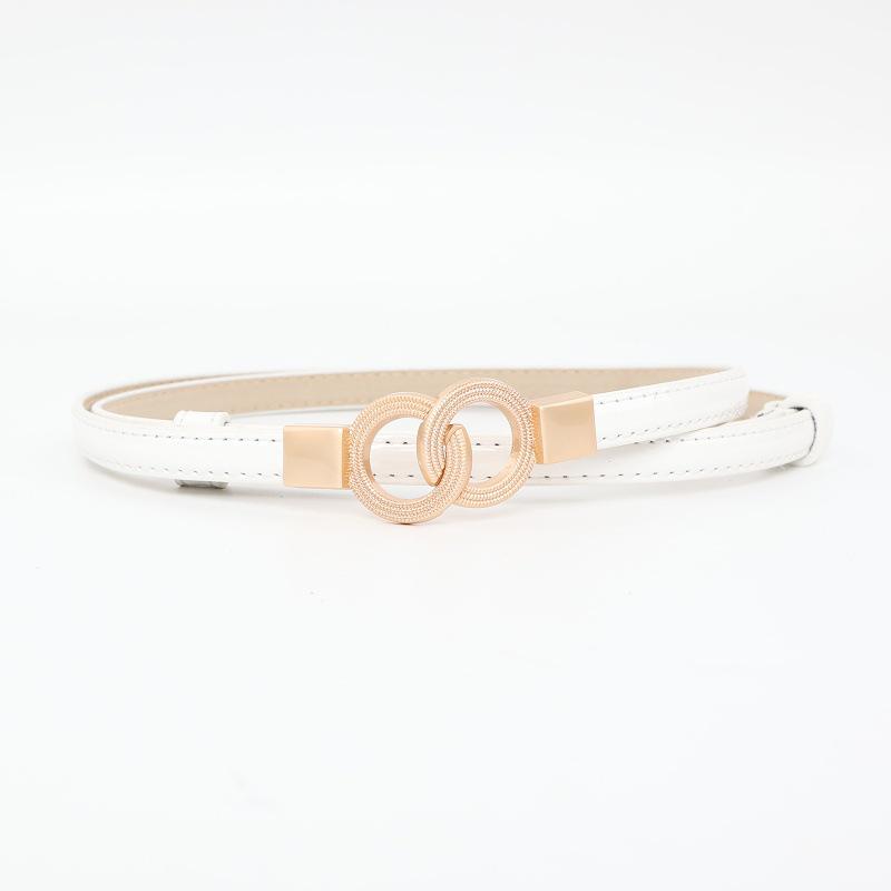 Korean Style Women's Patent Leather Thin Belt - Fashionable Waist Accessory for Dresses