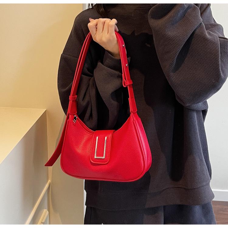 Fashion Solid Women's Shoulder Bag Artificial Leather Square Underarm Bags Ladies Handbags For Daily Used and Gift