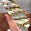 Gold Edge Sparkle Transparent Anti-Drop Case for iPhone 14/15/16/17 Pro Max Series