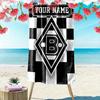 Personalisierter Name Borussia Mönchengladbach Druck Strandtuch, Großes Weiches Schnelltrocknendes Handtuch für Strand Camping Schwimmen