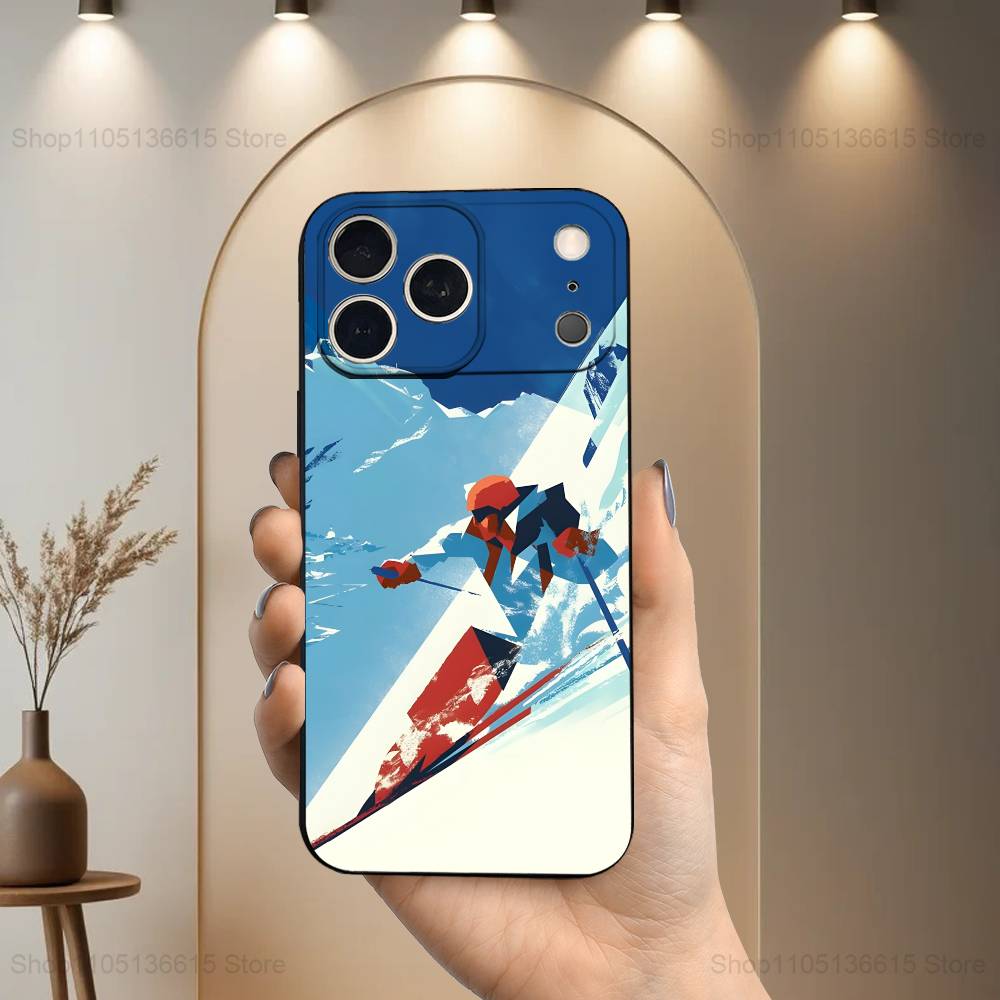 

Sport Snowboarding Art For iPhone 13,16,11,14,17,12,15,Plus,Pro Max,XS,X,XR,SE,Mini,8,7,Phone Case Soft Silicone Black iPhone11