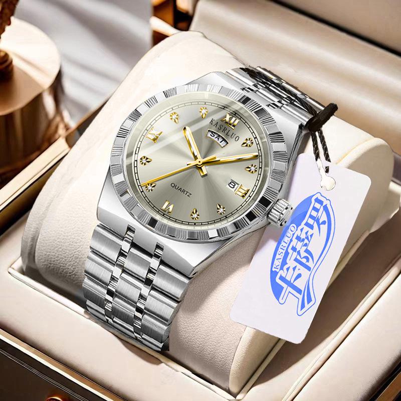 Men's 2025 Stainless Steel Waterproof Luminous Calendar Fashion Wristwatch