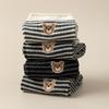 5/10 Pairs Casual Autumn Winter Embroidered Socks for Women Cute Cartoon Bear Mid Calf Socks Academic Style Striped Sweat Absorbing Cotton Socks