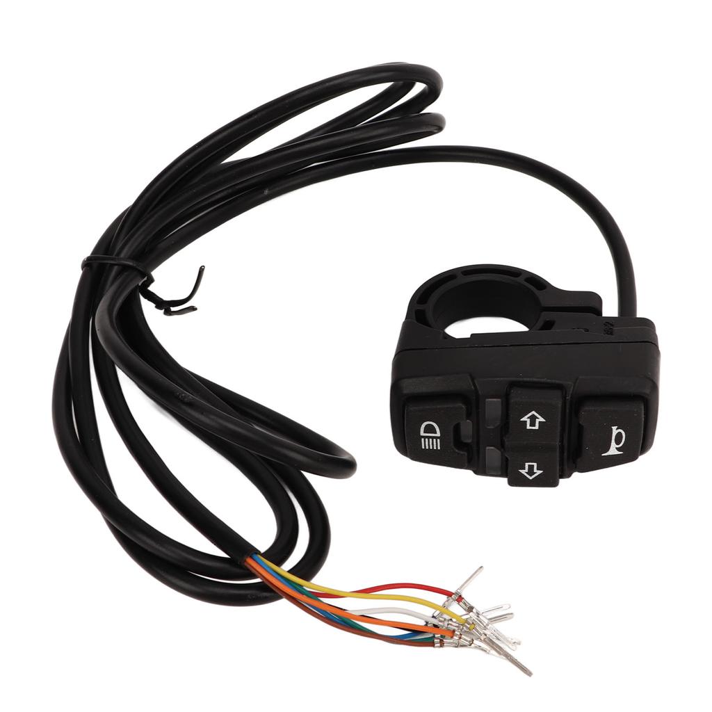 36V 48V Electric Bike Light Horn Switch IP54 Waterproof Control Switch for 22.2mm Handlebar