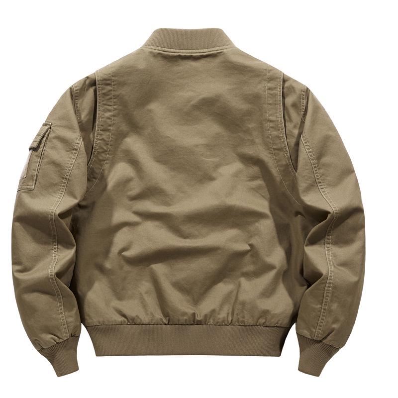 2024 Men's Plus Size Cotton Pilot Jacket - Spring/Autumn Lightweight Long Sleeve Baseball Workwear