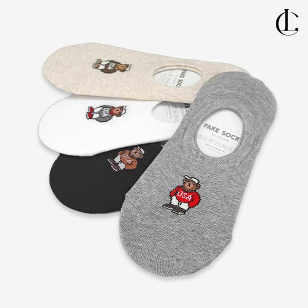 Elkate Women s Socks LRSC009 Cotton Bear Fake Silicone Socks