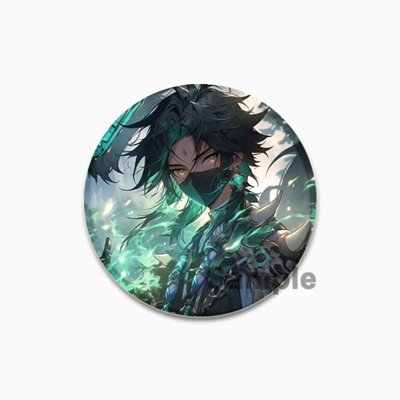 32/44/58mm Spielfigur Brosche Tasche Kleidung Dekor Sammlung Xiao Kragen Abzeichen Cartoon Anstecknadeln Schmuck Geschenke