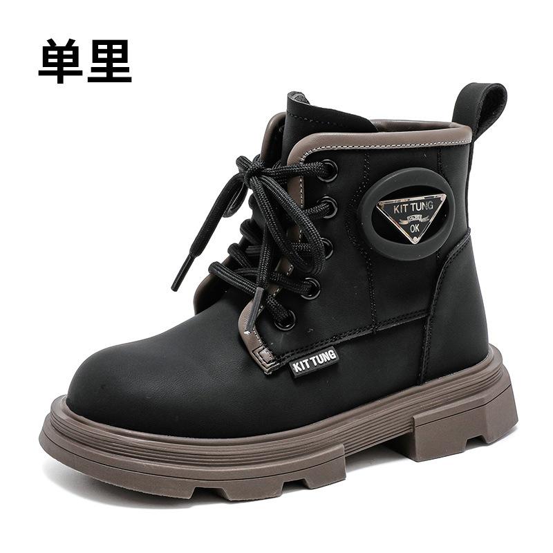 New children's leather boots,  velvet girls' boots