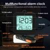 Digital Alarm Clock with 2 Bells Temperature Humidity Backlight Night Light Snooze 12/24H Battery room decoration