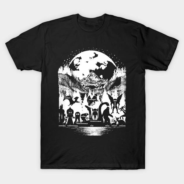 

Men Black Print T-shirt Cryptid No-Cut Transfer Paper Print Cotton Tshirt S чорний