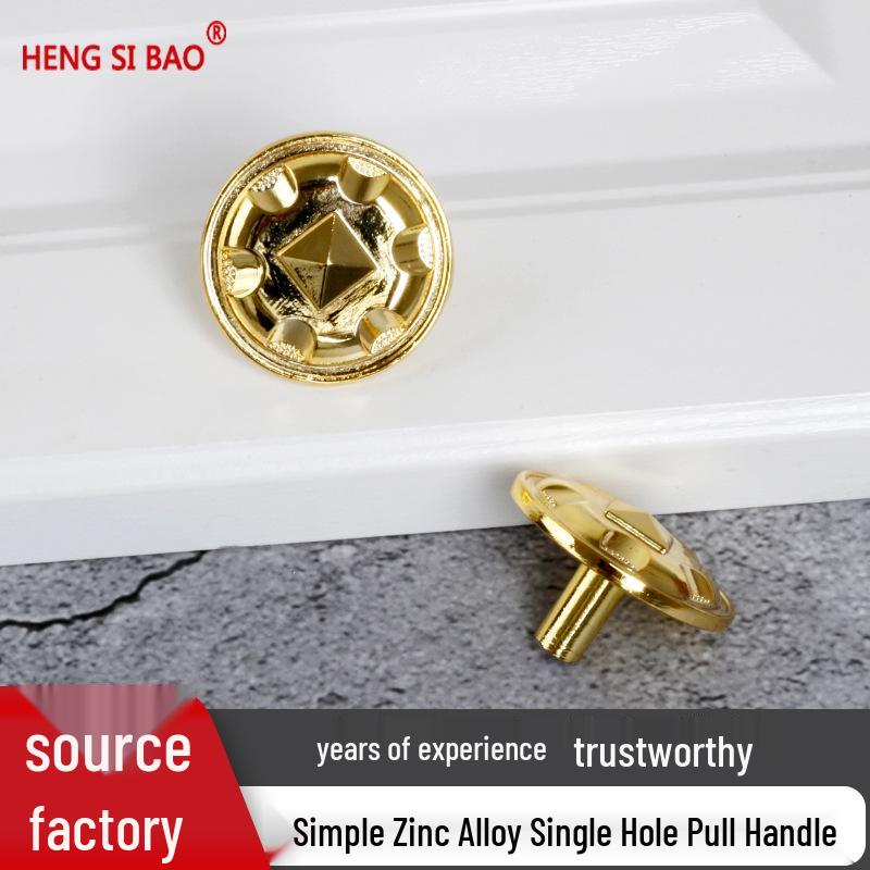 Luxurious Gold Zinc Alloy Flower Pattern Drawer Handle