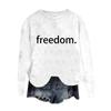 Women's Fashion Round Neck Pullover Top Long Sleeve Tee Printed Sweatshirt