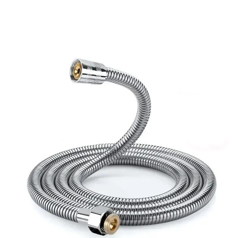 Bestseller Stainless Steel Hose Extension 1.5M Flexible Draw Tube Water Pipe Practical Bathroom Shower Replacement Part серебряный серый