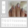 Silver fine flash cold short oval versatile European and American style removable manicure press on nails
