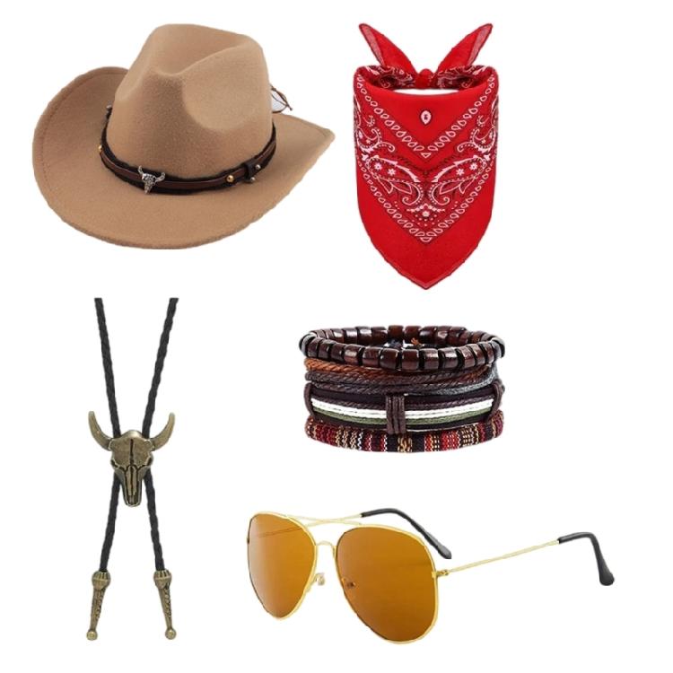 Ковбойский костюм на Хэллоуин Совместим с множеством сценариев Практичный тканевый аксессуар Для ролевых игр и тематических праздников