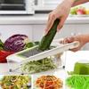 Vegetable Potato Cutter Chopper,  Julienne Slices  Fruits and Vegetables Chopper, Food Container, Safety Food Holder, 5 Interchangeable Sharp Blades