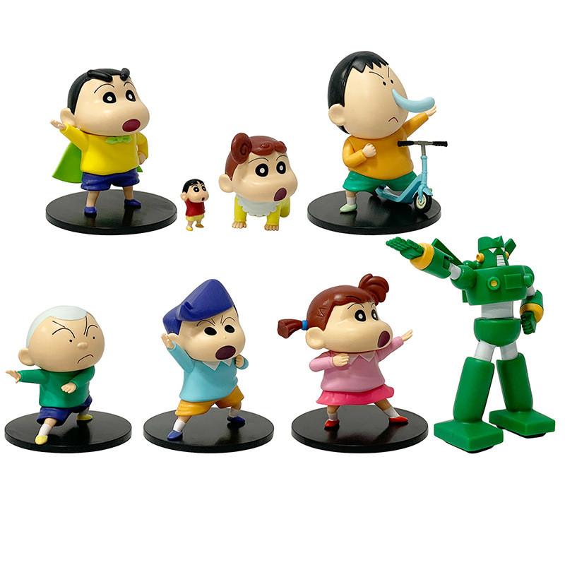 Crayon Shinchan Pvc Action Figures Set With Collectible Characters For Fans And Collectors