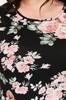 Women's Big Size Dress Floral Patterned Viscose Basic Short Sleeve Dress