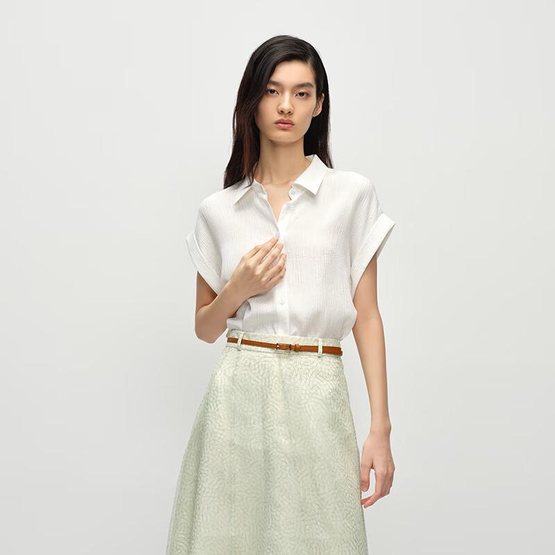 OVVOVV Women s Crepe Silk Short Sleeve Shirt M