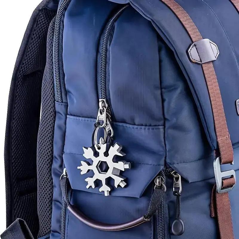 Portable 18-in-1 Snowflake Multitool, Stainless Steel Wrench Screwdriver Bottle Opener, Ideal for Outdoor Daily Use