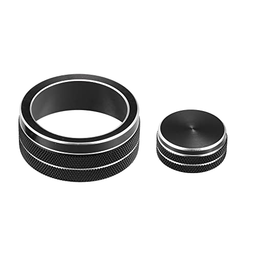 

A ABSOPRO Car Center Console Multimedia Control Button Covers Compatible with Infiniti Q50 QX50 Q60 2pcs Black