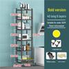 Xuanyong Black Stainless Steel 6-Tier Storage Rack with Wheels