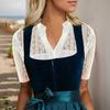 Women's Short Sleeve Lace Trimmed Oktoberfest Blouse - Casual Layering Top for Bavarian Festival Party Lightweight Comfort