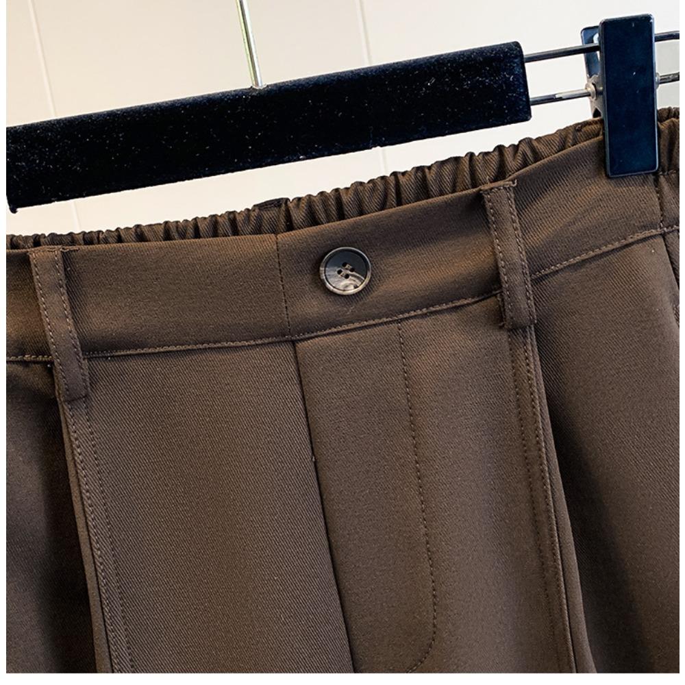 DIMANAF 2025 Autumn Winter Women Plus Size Pants Bottoms Thick Flocking Casual Lady Long Pants Oversized Loose