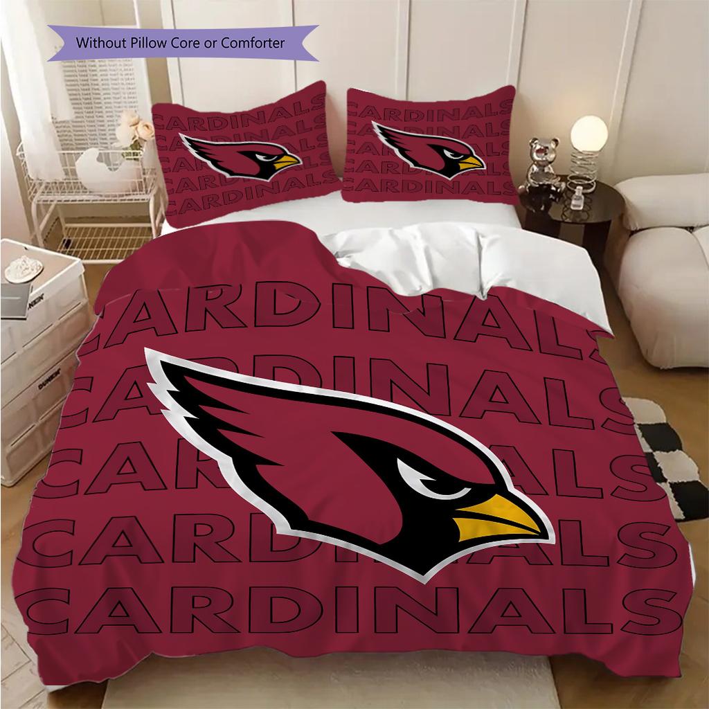 Arizona Cardinals Vzorovaná Sada Povlečení Prošívaná Přikrývka Povlak na Polštář Domácí Dekorace Narozeninový Dárek (1 * povlak na peřinu + 2 * povlak na polštář, bez jádra)
