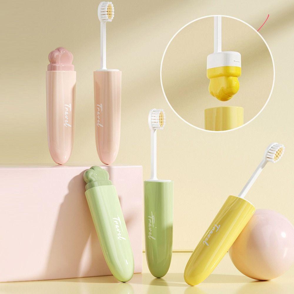 PortableSoft Bristled Travel Toothbrush Set for Outdoor Camping Travel