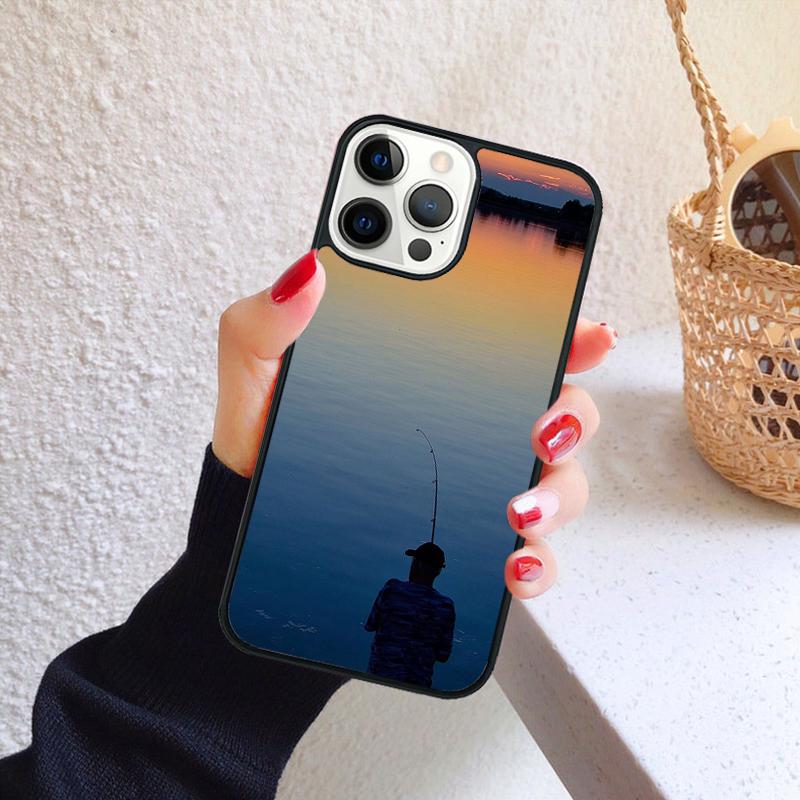 Fishing Lake Sunset Phone Case for iPhone 17 Air 16 Coque 15 14 12 13 PLUS 11 PRO MAX Back Cover Fundas Shell