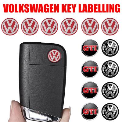 For Volkswagen Car Styling 3D Aluminum Metal Car Key Shell Badge Stickers For Volkswagen VW R Polo Passat Rline Golf Tiguan Jetta GTI Touran EO1 JUYH1