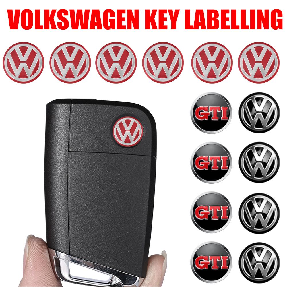 VW Car Styling 3D Aluminum Metal Car Key Shell Badge Stickers For Volkswagen VW R Polo Passat E Rline Golf Tiguan Jetta GTI Touran