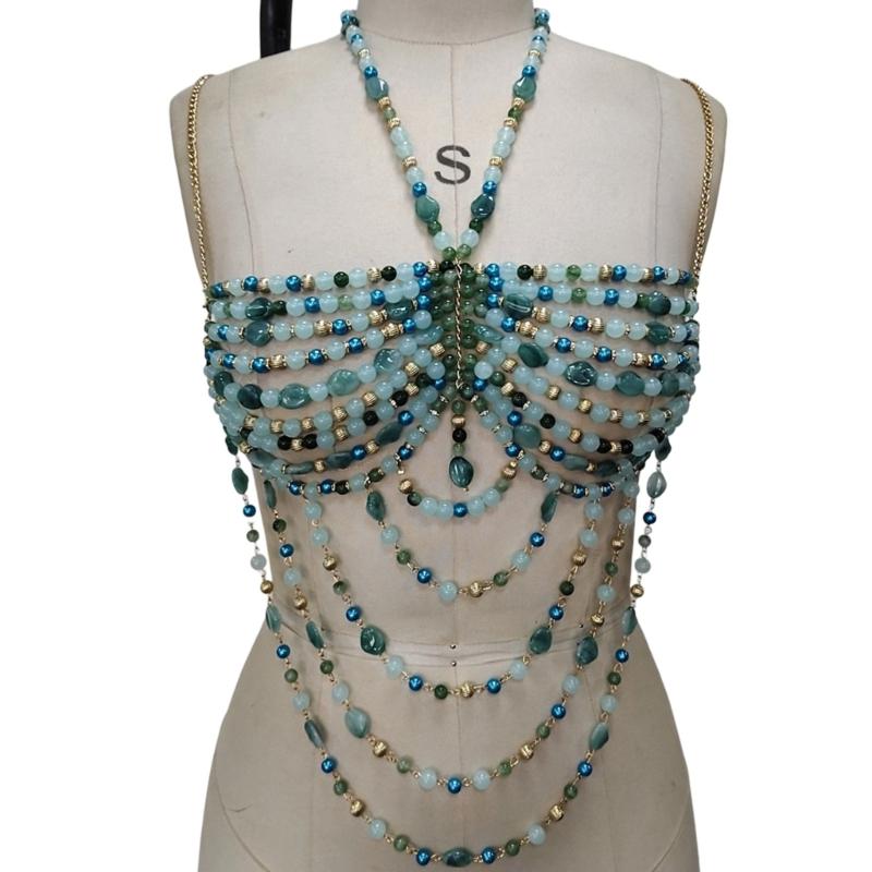 Fashionable Adjustable Body Chain Stylish Body Jewelry Multilayer Chest Jewelry Suitable for Enhancing Any Outfit