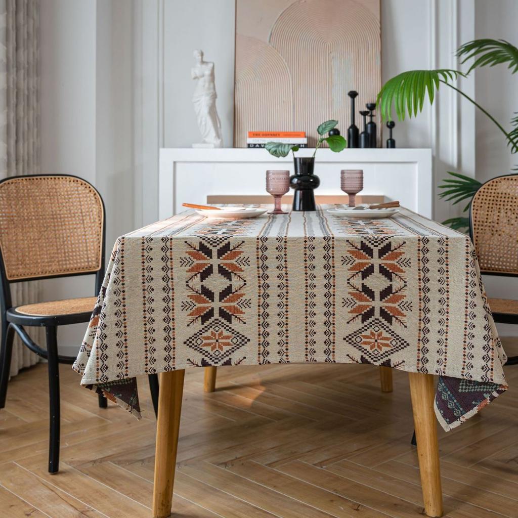 American Jacquard Tablecloth Oil Painting Table Cover Thick Blue Flowers Rectangular Wedding Dining Table Cover Tea Table Cloth