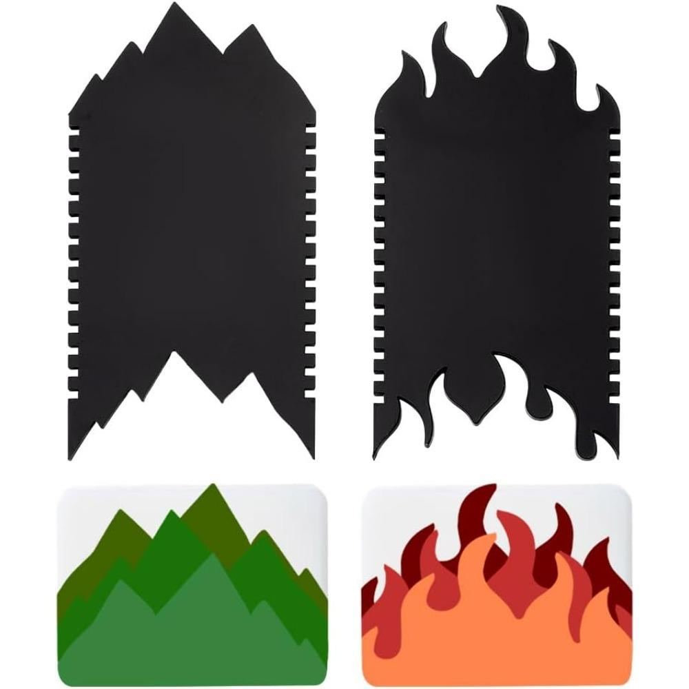 

2 стиля Скребок для мыла Формовочный инструмент Черный Акриловый Горы Пламя Скребок для мыла Формовочный инструмент для мыла холодного процесса Наборы скребков