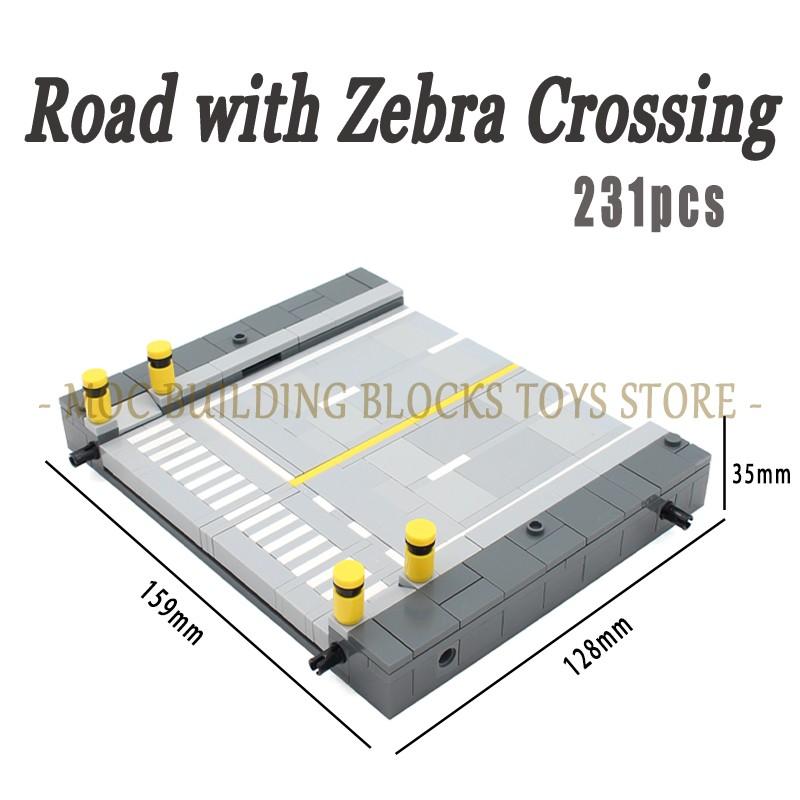 Moc Urban Transportation System Blocks City Traffic Network Signal Lights & Railway Public Building Bricks Creative Design Toys