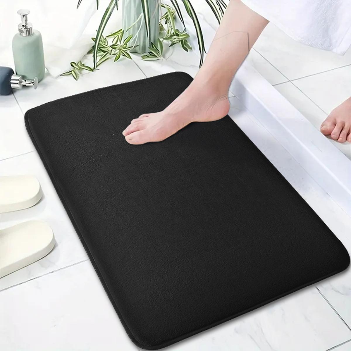 

Коврик для ванной комнаты толщиной 1,2 см, впитывающий напольный коврик, противоскользящий коврик для двери туалета, быстросохнущий коврик для ног из кораллового флиса 40cmx60cm чёрный