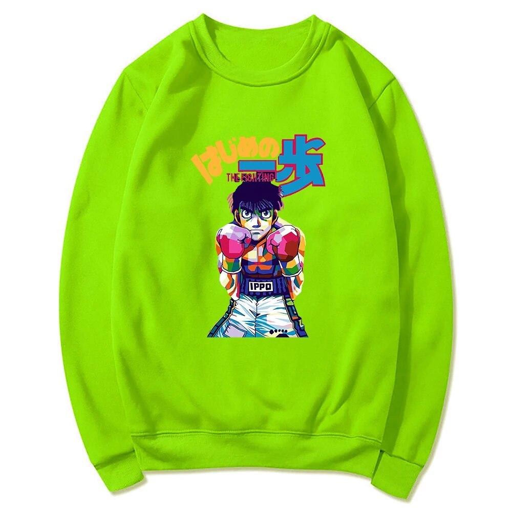 

Популярные толстовки с капюшоном в стиле аниме Hajime No Ippo, зимняя толстовка унисекс Ippo Makunouchi с круглым вырезом, весна/осень, Harajuku Sudaderas 3XL