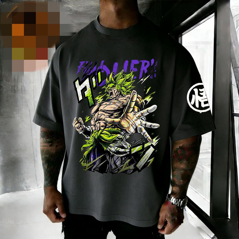 Summer 2D Printed Dragon Ball Broly Retro High-quality Cotton Men's Oversized T-shirt Family Unisex Casual Short Sleeves