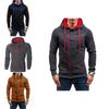 Cozy Men's Autumn Winter Hoodie Hooded Sweatshirt With Drawstring And Full-zip Closure