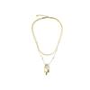 Collier - LUXENTER - Anthori - Perles blanches - Finition en or jaune 18 carats - Acier